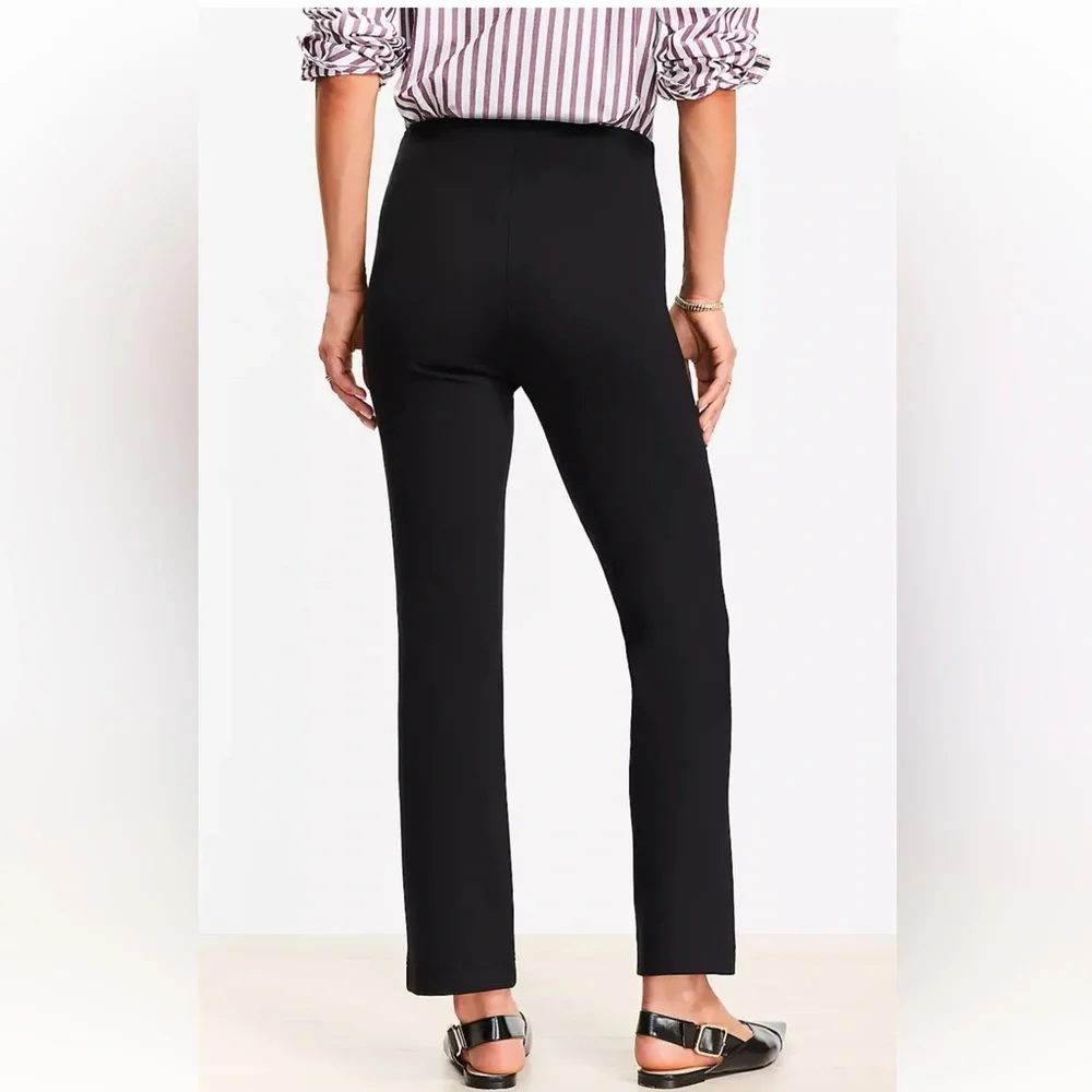 Like New LOFT Black Ponte Straight Pants with front seam, size XL - Picture 3 of 6